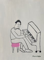 A man playing piano (ピアノを弾く男)